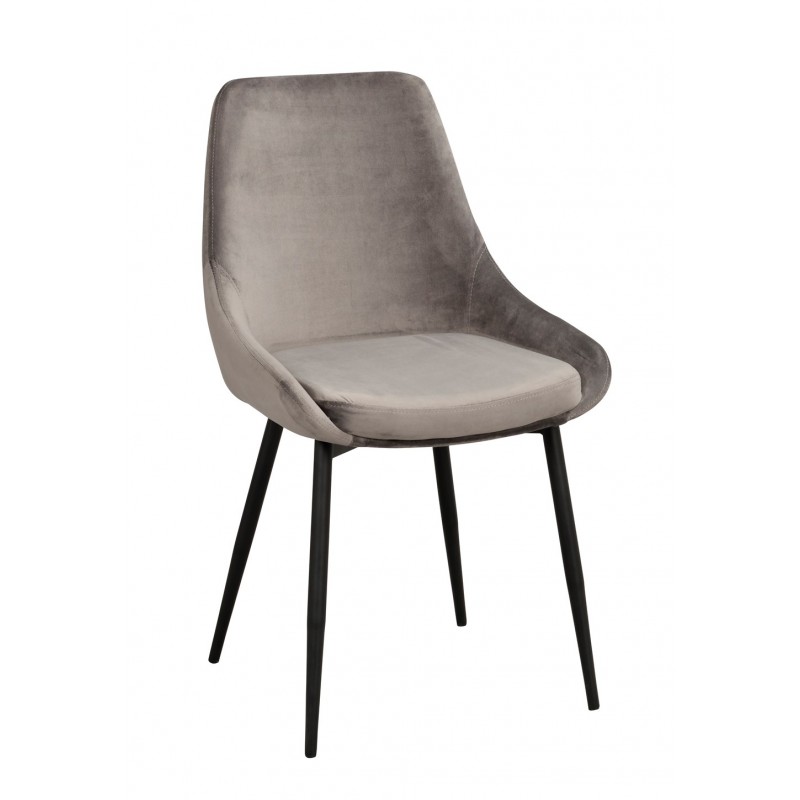 RO Sier Dining Chair Grey Velvet